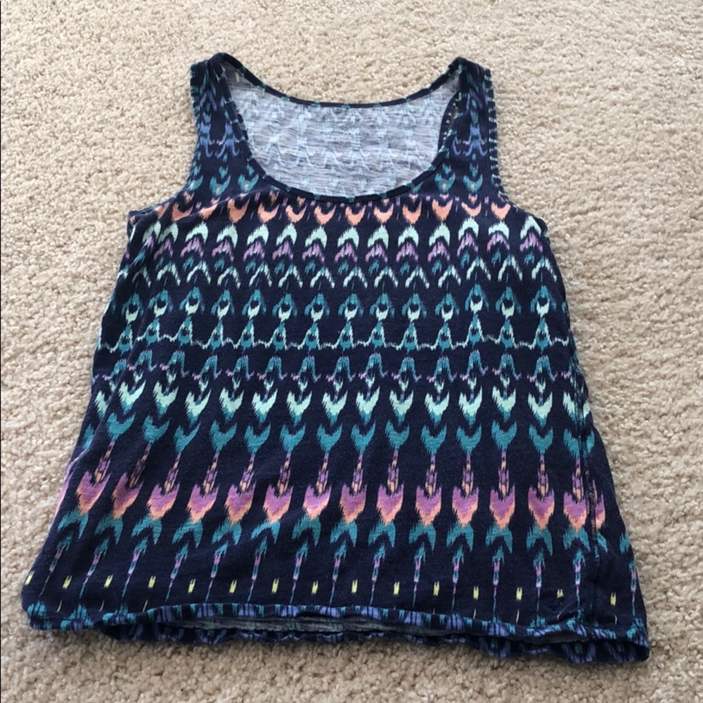Multi-Colored Print Boyfriend Tank